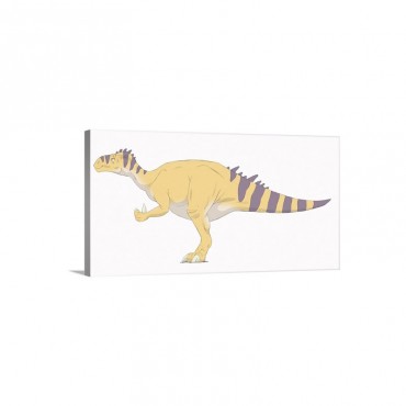 Iguanodon Pencil Drawing With Digital Color Wall Art - Canvas - Gallery Wrap