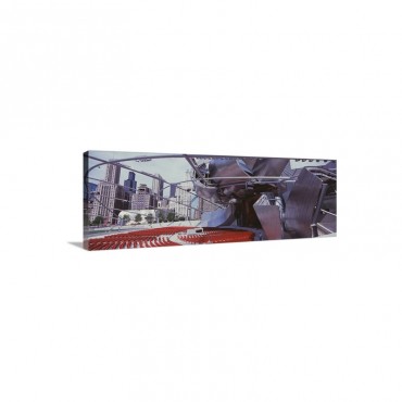 Illinois Chicago Millennium Park Pritzker Pavilion Close Up Of A Sculpture Outside An Amphitheater Wall Art - Canvas - Gallery Wrap