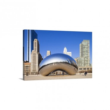 Illinois Chicago The Cloud Gate Sculpture In Millenium Park Wall Art - Canvas - Gallery Wrap