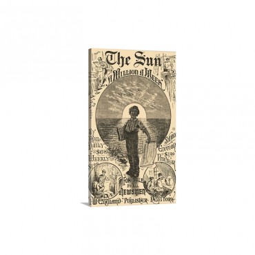 Illustrated Advertisement For The Sun Newspaper Wall Art - Canvas - Gallery Wrap