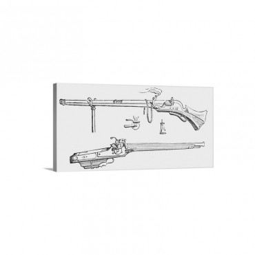 Illustration Depicting Arquebus Weapon Wall Art - Canvas - Gallery Wrap