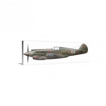 Illustration Of A Curtiss P40 C Warhawk Of The Flying Tigers Wall Art - Canvas - Gallery Wrap