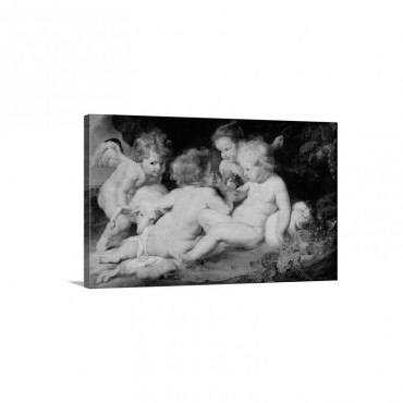 Infant Christ With John The Baptist And Two Angels 1615 20 Wall Art - Canvas - Gallery Wrap