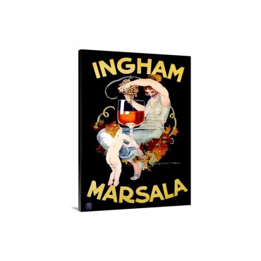 Ingham Marsala Wine Vintage Advertising Poster Wall Art - Canvas - Gallery Wrap