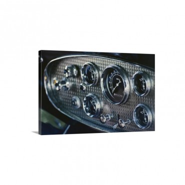 Instrument Panel Of Antique Car Wall Art - Canvas - Gallery Wrap