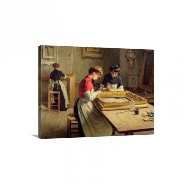 Interior Of A Frame Gilding Workshop By Louis Emile Adan Wall Art - Canvas - Gallery Wrap