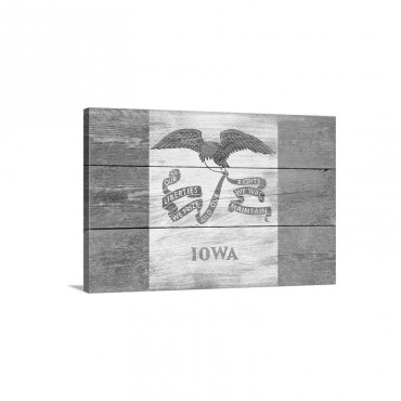 Iowa State Flag Barnwood Painting Wall Art - Canvas - Gallery Wrap