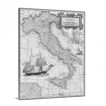Italy Map Wall Art - Canvas - Gallery Wrap
