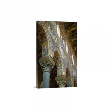 Italy Sicily Monreale Santa Maria La Nuova Duomo 12Th Century Mosaics Wall Art - Canvas - Gallery Wrap