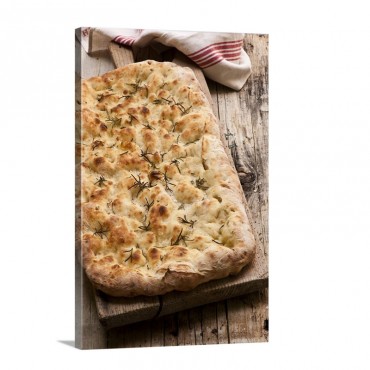 Italy White Focaccia With Rosemary Wall Art - Canvas - Gallery Wrap