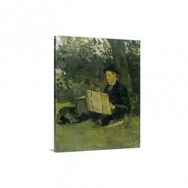 Jan Verkade Painting Under A Tree At Hattem By Richard Roland Holst 1891 Wall Art - Canvas - Gallery Wrap