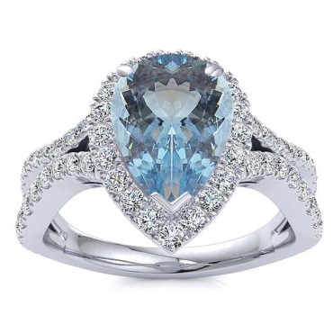 Jasmine Aquamarine Ring - White Gold