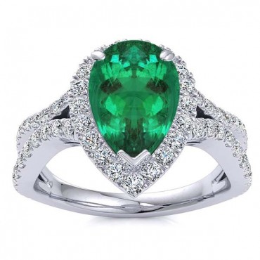 Jasmine Emerald Ring - White Gold