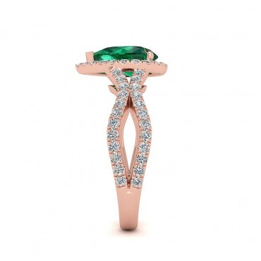 Jasmine Emerald Ring - Rose Gold