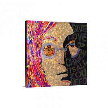 John Lennon Face Neal Wall Art - Canvas - Gallery Wrap