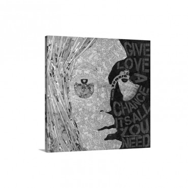John Lennon Face Neal Wall Art - Canvas - Gallery Wrap