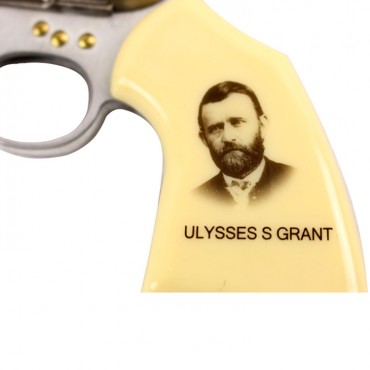 Ulysses S Grant 7.5 in. Gun Folding Knife Stainless Steel Revolver Style