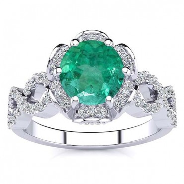 Katie Emerald Ring - White Gold