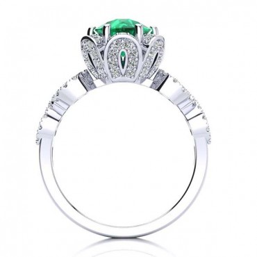 Katie Emerald Ring - White Gold