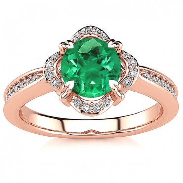 Luna Emerald Ring - Rose Gold