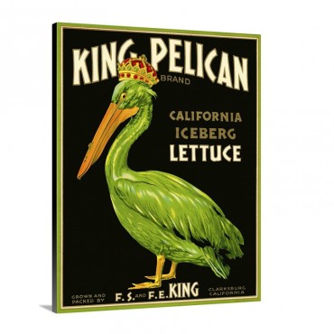 King Pelican Brand Lettuce Wall Art - Canvas - Gallery Wrap