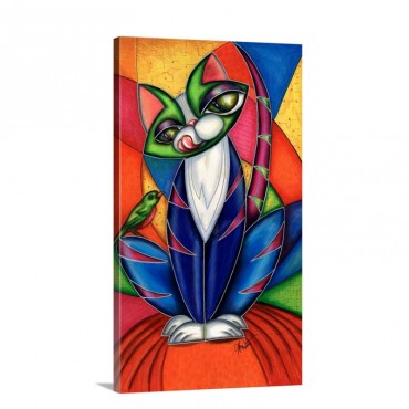 Kitty Bird Watch Wall Art - Canvas - Gallery Wrap
