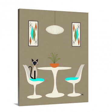 Knoll Table 2 With Siamese Wall Art - Canvas - Gallery Wrap