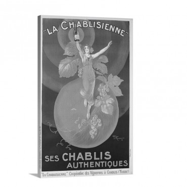 La Chablisienne Ses Chablis Authentiques French Wine Poster Wall Art - Canvas - Gallery Wrap