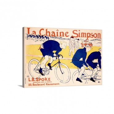 La Chaine Simpson L B Spoke Bike Chains Vintage Poster By Henri De Toulouse Lautrec Wall Art - Canvas - Gallery Wrap