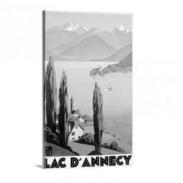Lac DAnnecy Vintage Poster By Roger Broders Wall Art - Canvas - Gallery Wrap