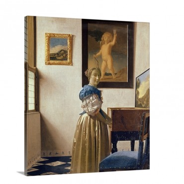 Lady Standing At The Virginal C 1672 73 Wall Art - Canvas - Gallery Wrap
