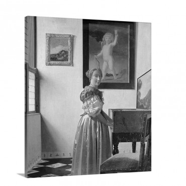 Lady Standing At The Virginal C 1672 73 Wall Art - Canvas - Gallery Wrap