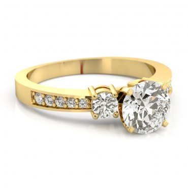 Lily Moissanite Ring - Yellow Gold