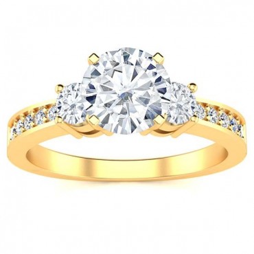 Lily Moissanite Ring - Yellow Gold