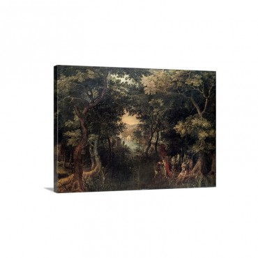 Landscape With The Appostle Philip Baptising Painting By Vinckboons Wall Art - Canvas - Gallery Wrap