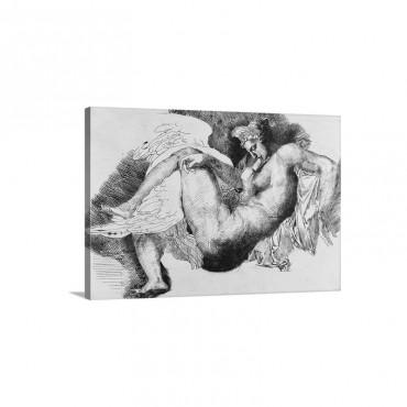 Leda After A Drawing By Michelangelo Buonarroti 1475 1564 1822 Wall Art - Canvas - Gallery Wrap
