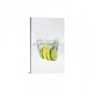 Lemon And Lime In Water Wall Art - Canvas - Gallery Wrap
