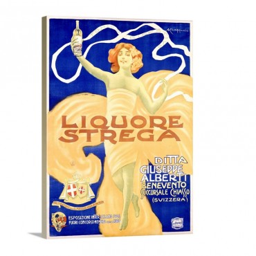 Liquore Strega Vintage Poster By Alberto Chappuis Wall Art - Canvas - Gallery Wrap