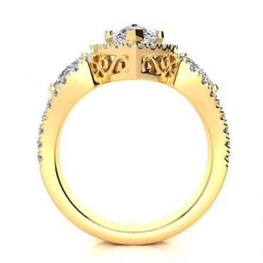 Lisa Moissanite Ring - Yellow Gold