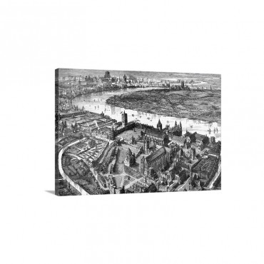 London And Westminster In 1584 Wall Art - Canvas - Gallery Wrap