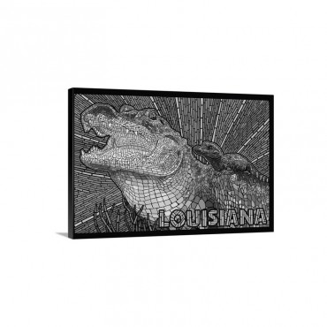 Louisiana Alligator Mosaic Wall Art - Canvas - Gallery Wrap