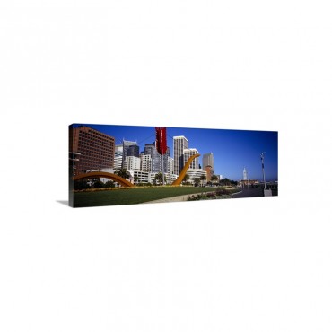Low Angle View Of A Sculpture In Front Of Buildings San Francisco California Wall Art - Canvas - Gallery Wrap