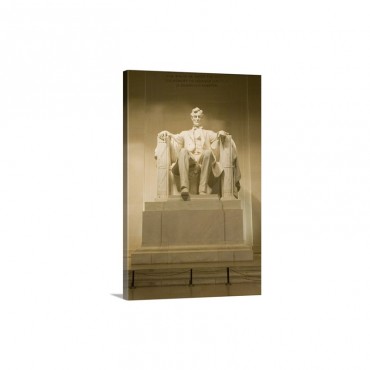 Low Angle View Of A Statue Abraham Lincoln Washington DC USA Wall Art - Canvas - Gallery Wrap