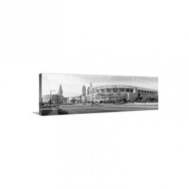 Low Angle View Of Baseball Stadium Jacobs Field Cleveland Ohio Wall Art - Canvas - Gallery Wrap