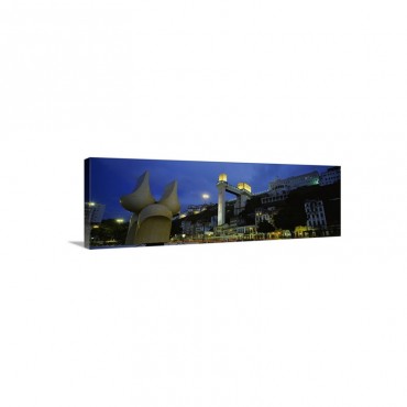Low Angle View Of Buildings Lit Up At Dusk Salvador Bahia Brazil Wall Art - Canvas - Gallery Wrap