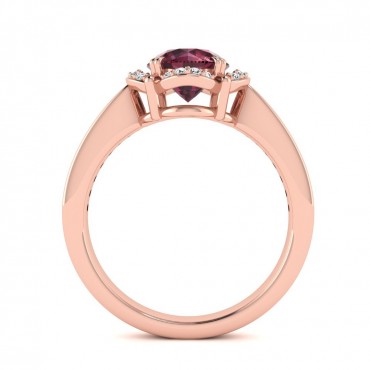 Luna Garnet Ring - Rose Gold