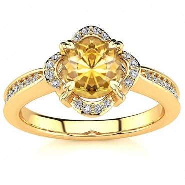 Luna Yellow Citrine Ring - Yellow Gold