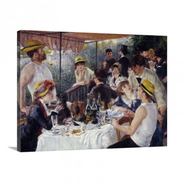 Luncheon Of The Boating Party 1880 81 By French Impressionist Pierre Auguste Renoir Wall Art - Canvas - Gallery Wrap