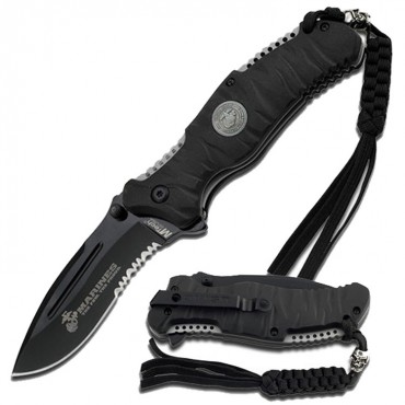 MTech 8.5 in.Stainless Steel Spring Assisted Knife Rubber Coated Nylon Fiber Handle