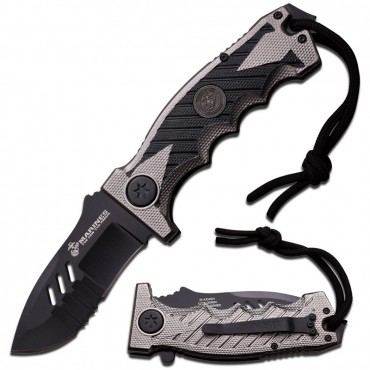 U.S. MARINES BY MTech USA Spring Assisted Knife Black Compress Blade